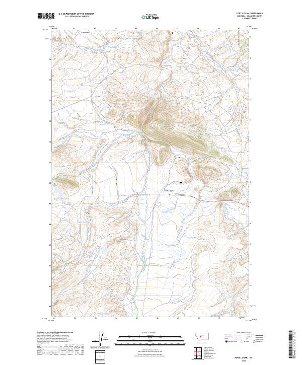 Fort Logan, MT — USGS 7.5-minute topo (2024)