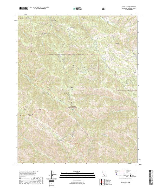 Chews Ridge, CA — USGS 7.5-minute topo (2021)