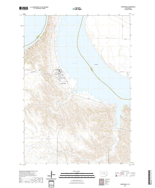 Lower Brule, SD — USGS 7.5-minute topo (2021)