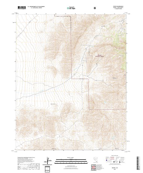 Potosi, NV — USGS 7.5-minute topo (2021)