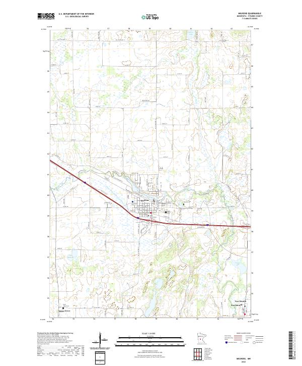 Melrose, MN — USGS 7.5-minute topo (2022)