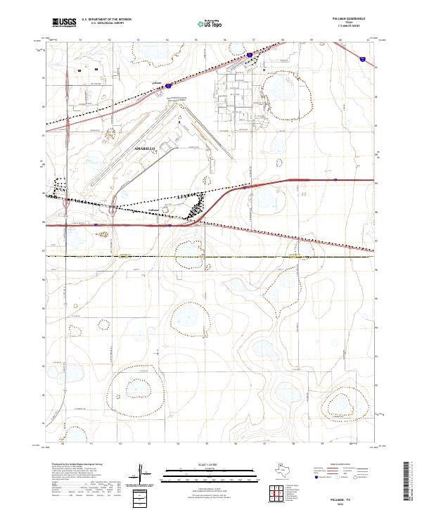Pullman, TX — USGS 7.5-minute topo (2022)