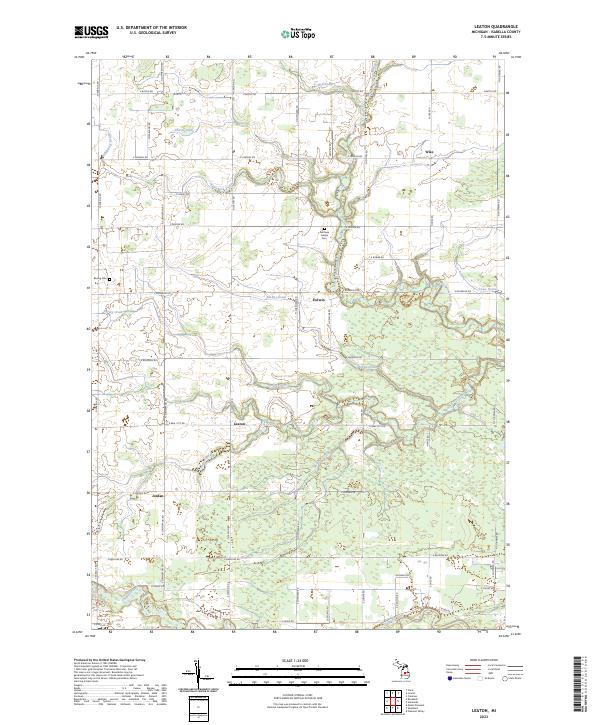 Leaton, MI — USGS 7.5-minute topo (2023)