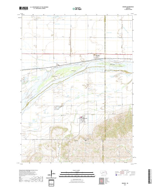 Rogers, NE — USGS 7.5-minute topo (2021)