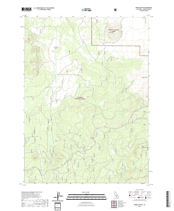 Bonita Butte, CA — USGS 7.5-minute topo (2021)