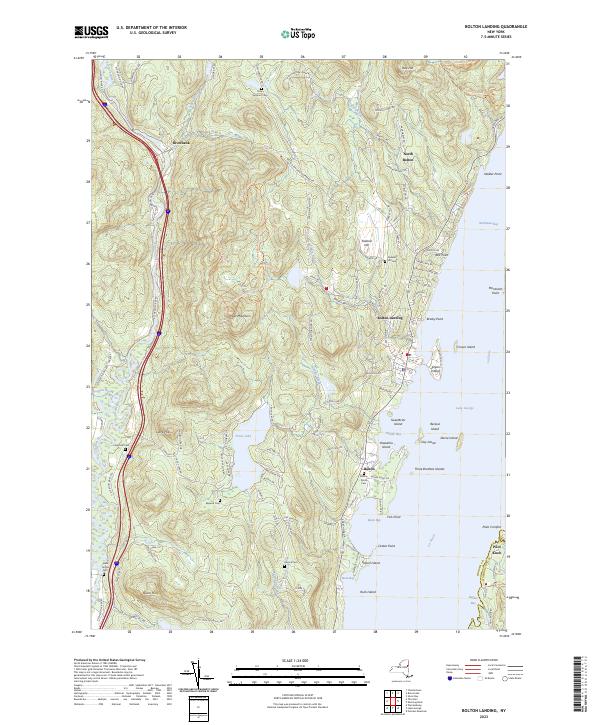 Bolton Landing, NY — USGS 7.5-minute topo (2023)