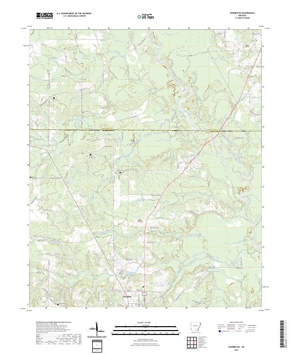 Warren NE, AR — USGS 7.5-minute topo (2024)