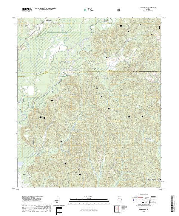 Harrisburg, AL — USGS 7.5-minute topo (2024)