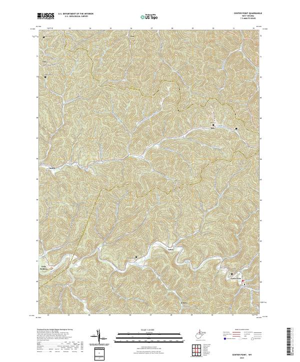 Center Point, WV — USGS 7.5-minute topo (2023)