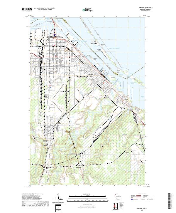 Superior, WI-MN — USGS 7.5-minute topo (2022)