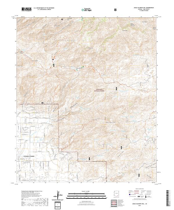 Agua Caliente Hill, AZ — USGS 7.5-minute topo (2021)