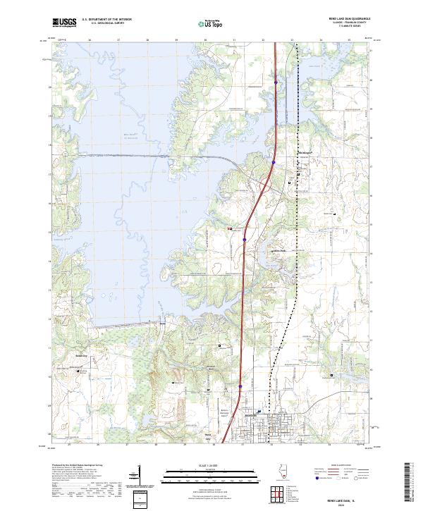 Rend Lake Dam, IL — USGS 7.5-minute topo (2024)