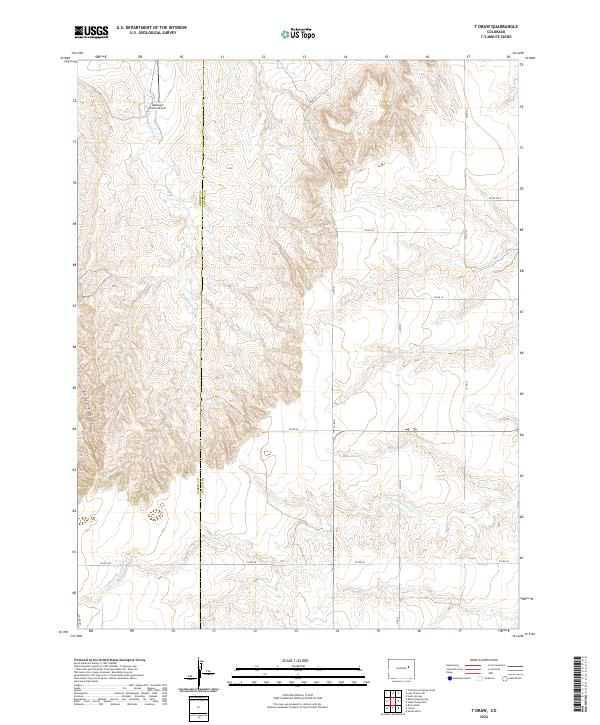 T Draw, CO — USGS 7.5-minute topo (2022)