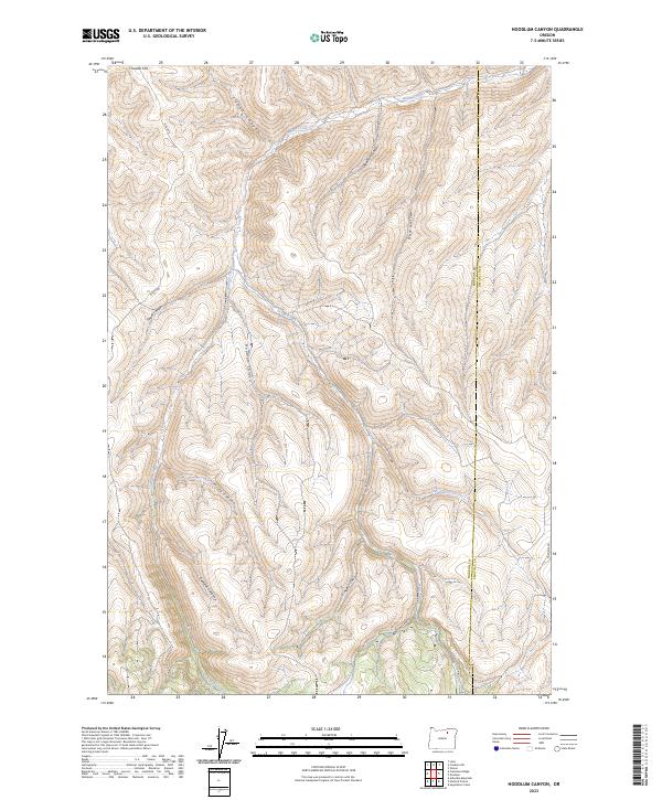 Hoodlum Canyon, OR — USGS 7.5-minute topo (2023)