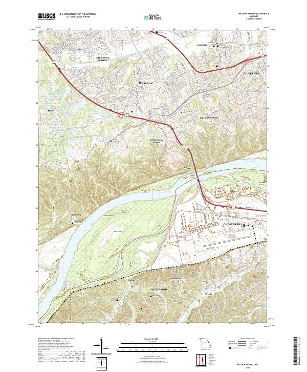 Weldon Spring, MO — USGS 7.5-minute topo (2021)