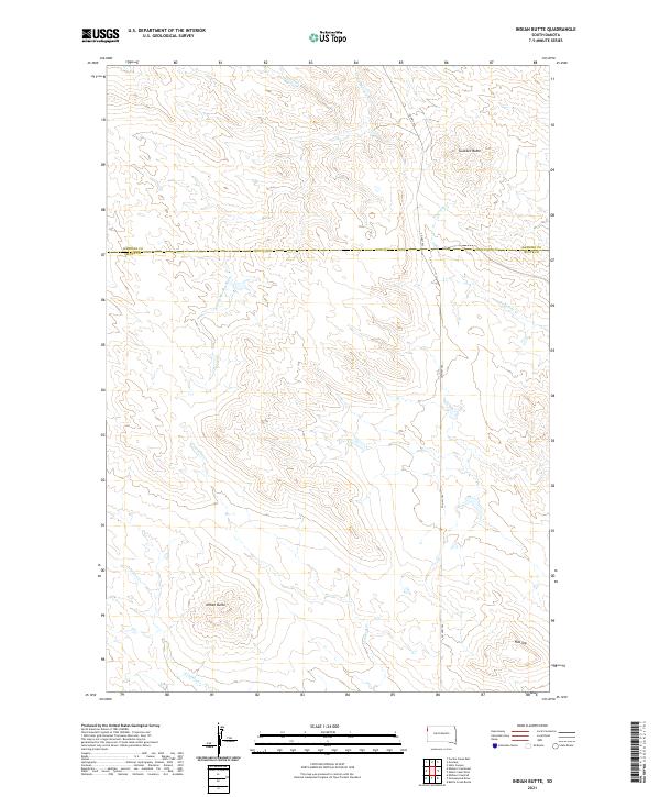 Indian Butte, SD — USGS 7.5-minute topo (2021)