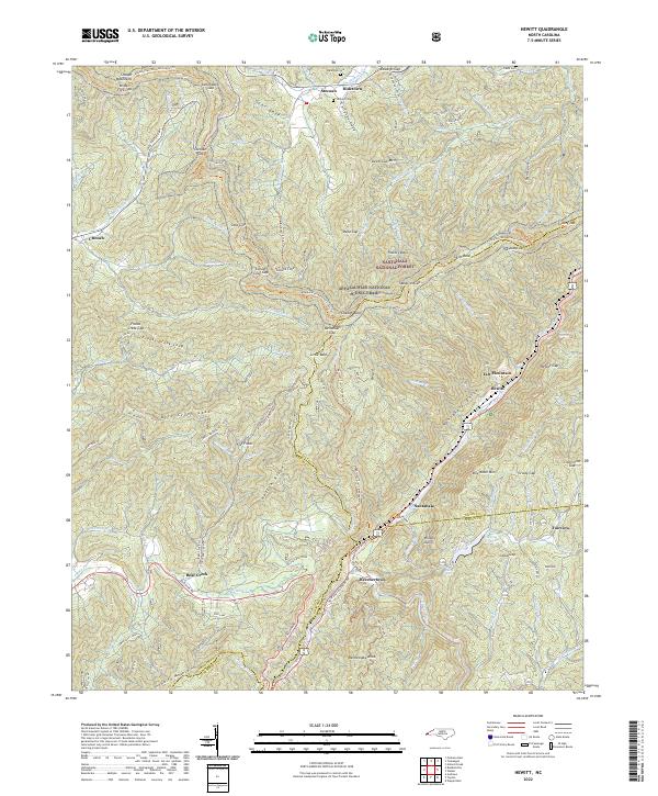 Hewitt, NC — USGS 7.5-minute topo (2022)