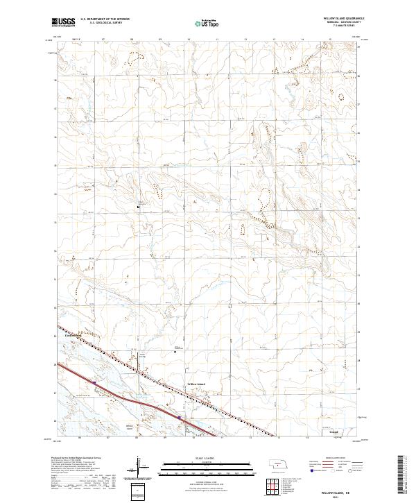 Willow Island, NE — USGS 7.5-minute topo (2021)