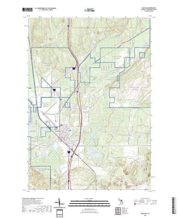 Grayling, MI — USGS 7.5-minute topo (2023)