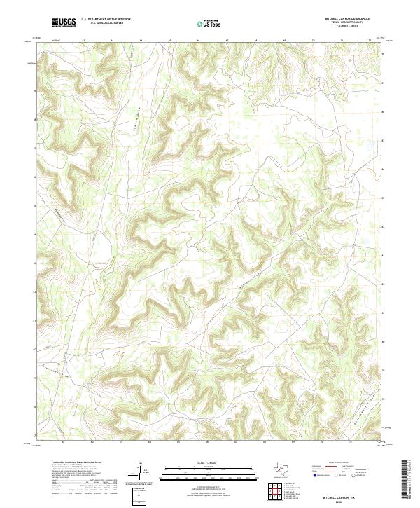 Mitchell Canyon, TX — USGS 7.5-minute topo (2022)