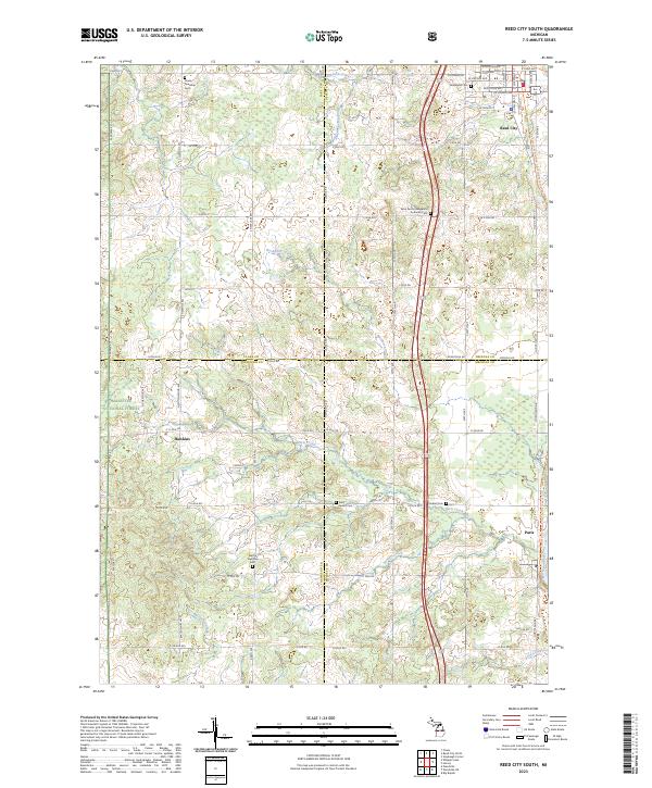 Reed City South, MI — USGS 7.5-minute topo (2023)