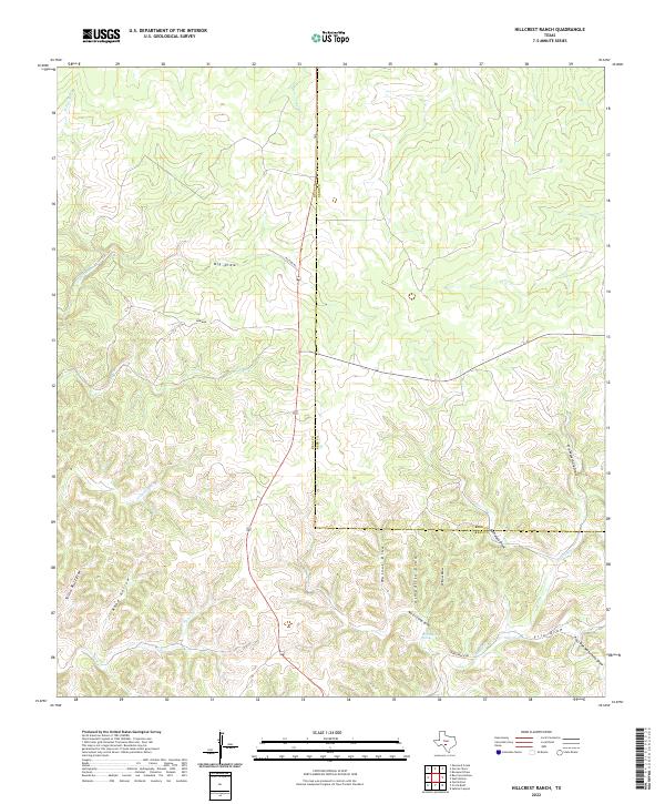 Hillcrest Ranch, TX — USGS 7.5-minute topo (2022)