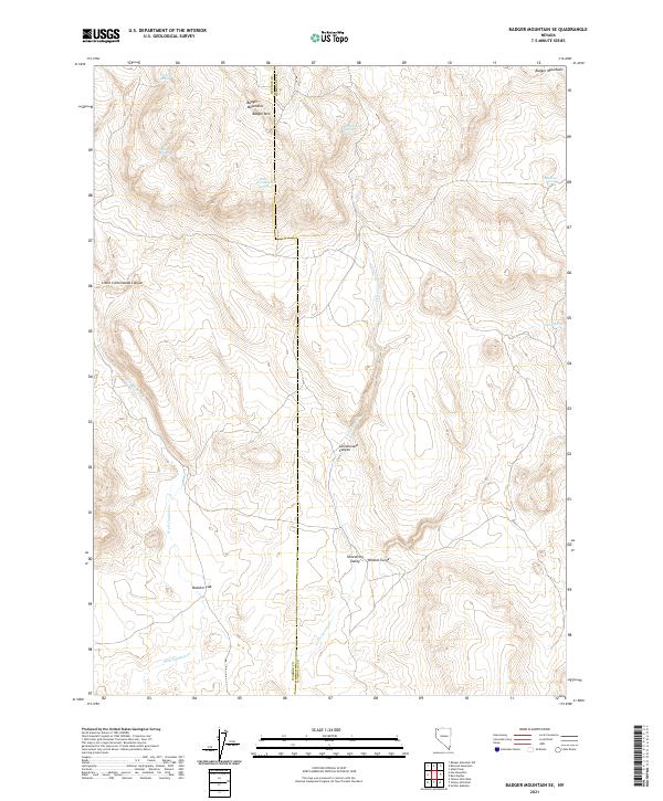 Badger Mountain SE, NV — USGS 7.5-minute topo (2021)