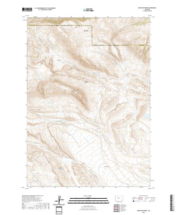 Antelope Ridge, WY — USGS 7.5-minute topo (2021)