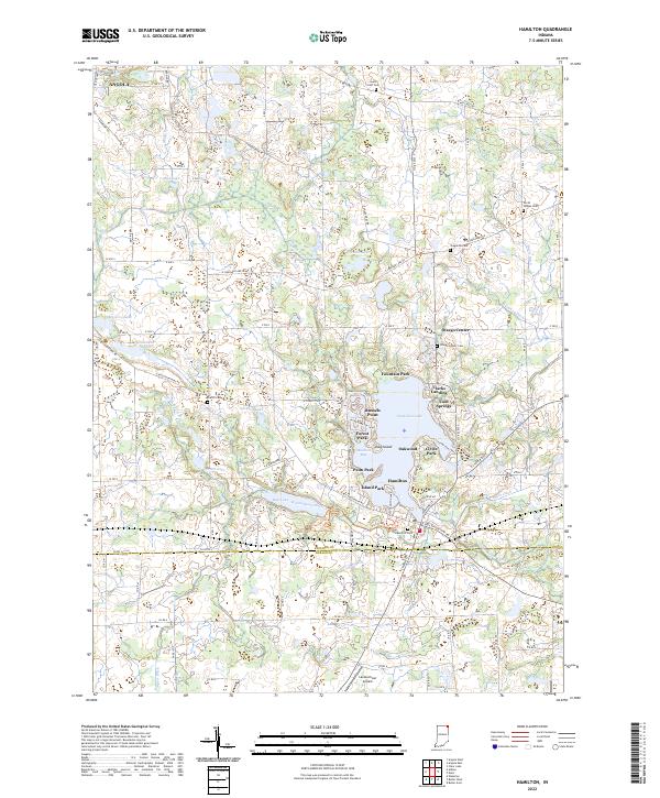 Hamilton, IN — USGS 7.5-minute topo (2022)