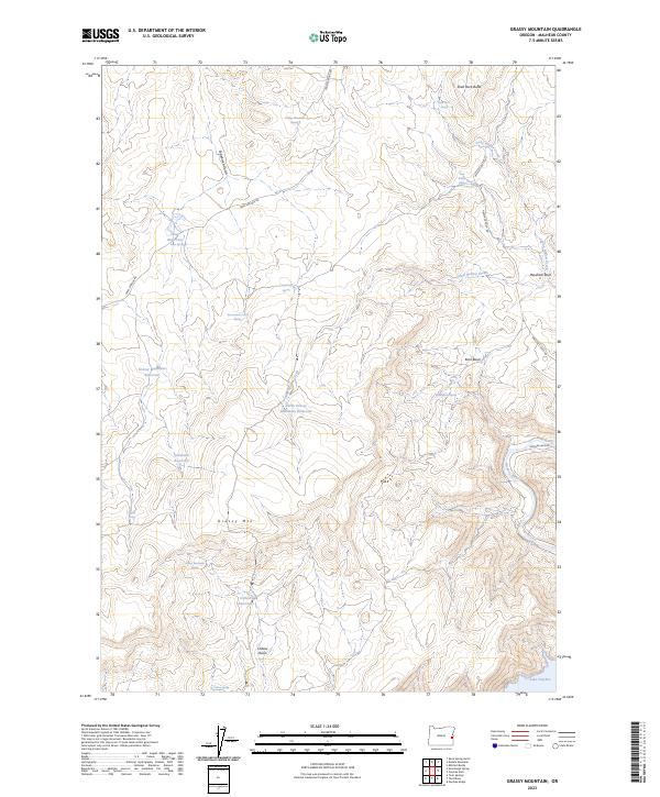 Grassy Mountain, OR — USGS 7.5-minute topo (2023)