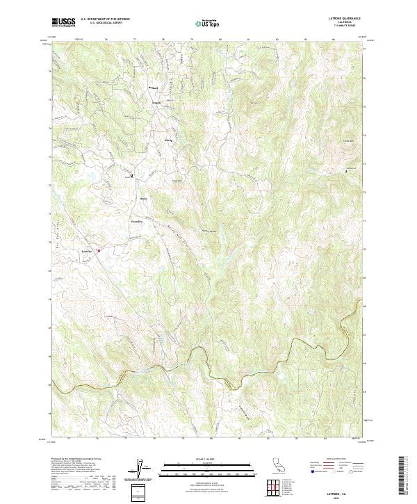 Latrobe, CA — USGS 7.5-minute topo (2021)