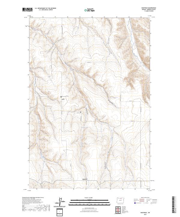 Eightmile, OR — USGS 7.5-minute topo (2023)