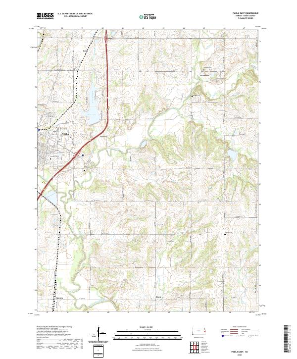 Paola East, KS — USGS 7.5-minute topo (2022)