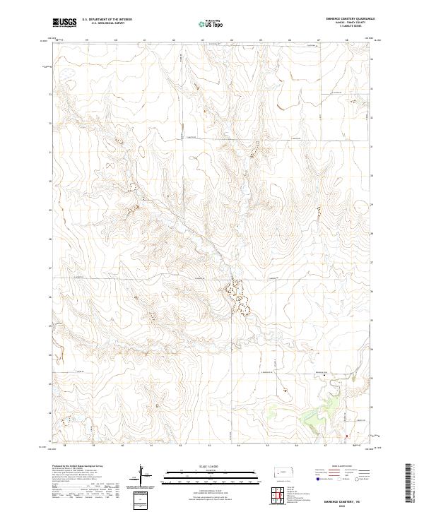 Eminence Cemetery, KS — USGS 7.5-minute topo (2022)