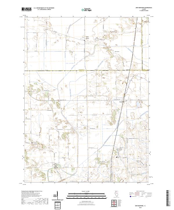 New Bedford, IL — USGS 7.5-minute topo (2024)