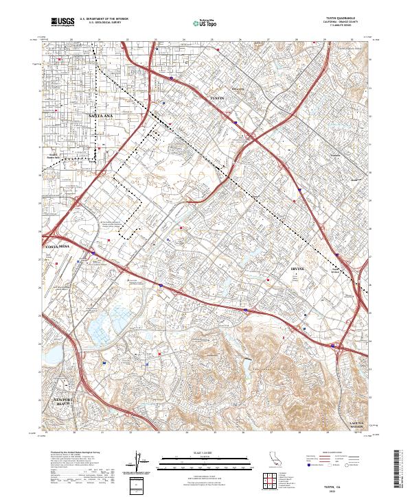Tustin, CA — USGS 7.5-minute topo (2022)