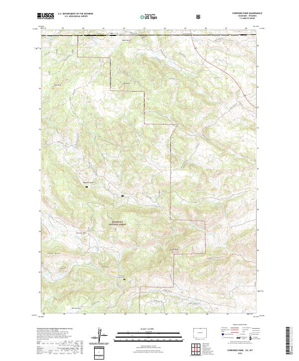 Cherokee Park, CO-WY — USGS 7.5-minute topo (2022)