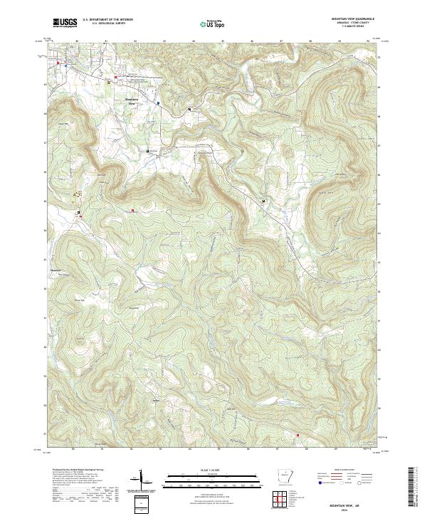 Mountain View, AR — USGS 7.5-minute topo (2024)
