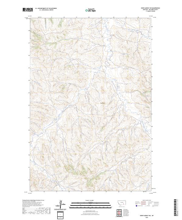Crow Agency NE, MT — USGS 7.5-minute topo (2024)