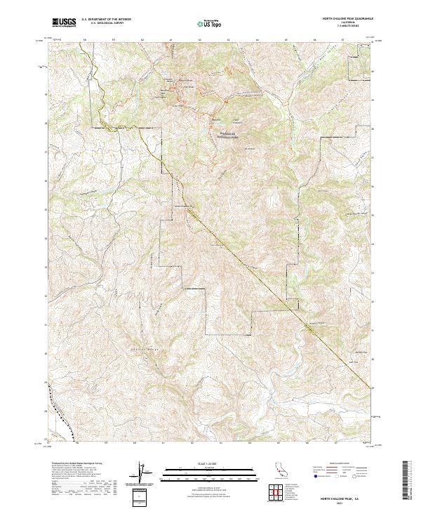 North Chalone Peak, CA — USGS 7.5-minute topo (2021)