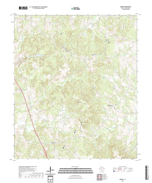 Minden, TX — USGS 7.5-minute topo (2022)