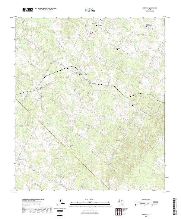 Red Rock, TX — USGS 7.5-minute topo (2022)
