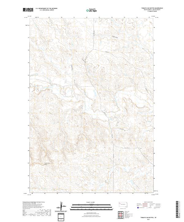 Tomato Can Buttes, SD — USGS 7.5-minute topo (2021)