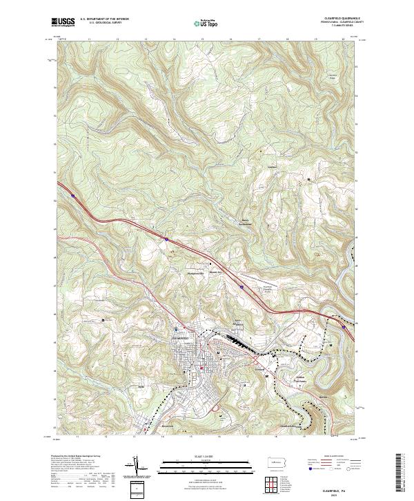 Clearfield, PA — USGS 7.5-minute topo (2023)