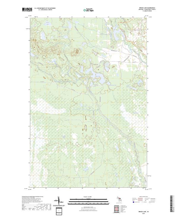 Driggs Lake, MI — USGS 7.5-minute topo (2023)