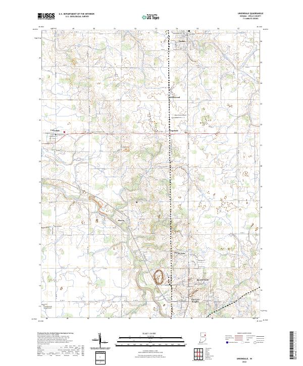 Uniondale, IN — USGS 7.5-minute topo (2022)