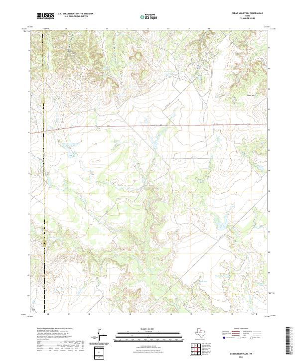 Cedar Mountain, TX — USGS 7.5-minute topo (2022)