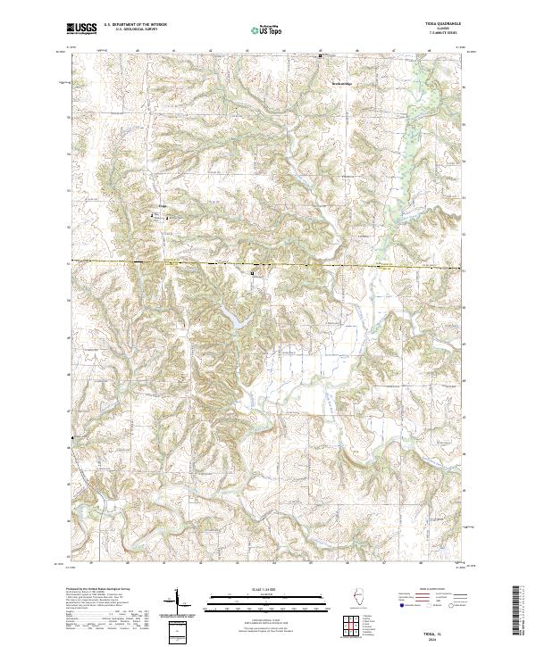 Tioga, IL — USGS 7.5-minute topo (2024)