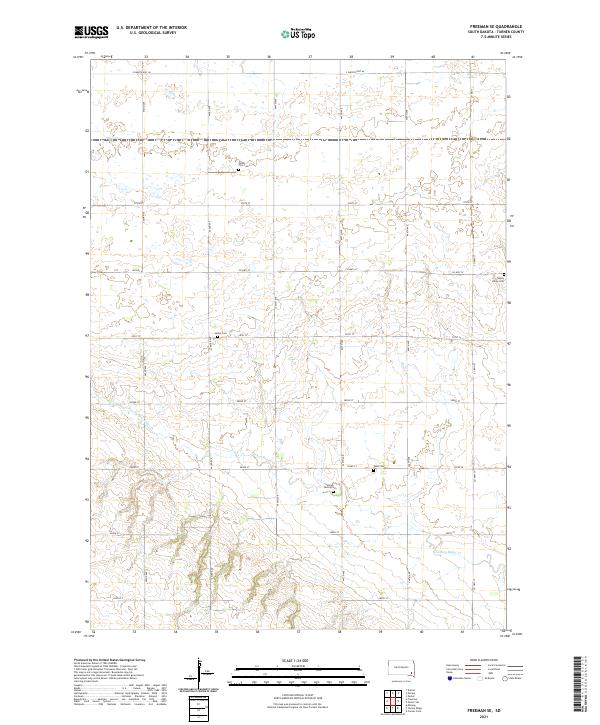 Freeman SE, SD — USGS 7.5-minute topo (2021)