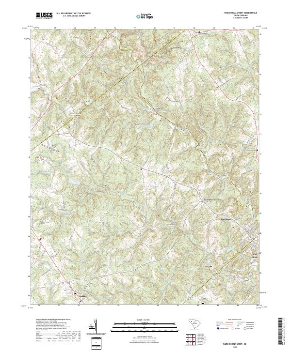 Ware Shoals West, SC — USGS 7.5-minute topo (2024)
